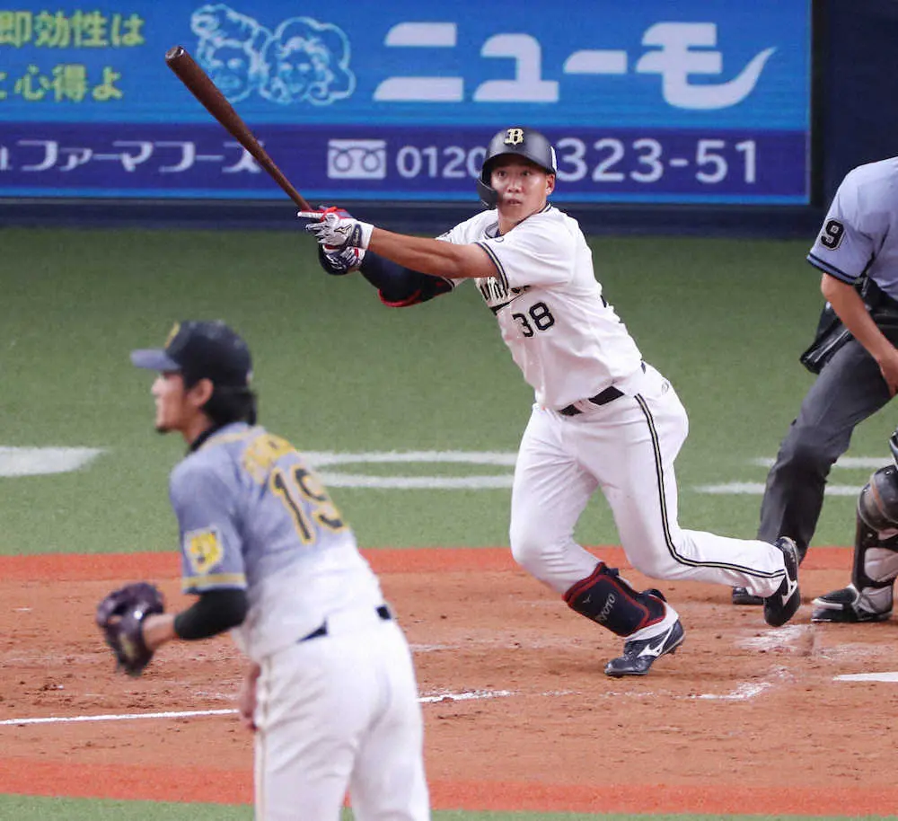 【画像・写真】オリックス・来田　藤浪撃ちで猛アピール　先制の2点二塁打「何とかバットに当ててランナーを還そうと」