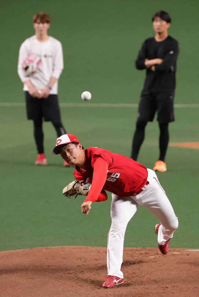 【画像・写真】広島・玉村　後半戦は「貯金」を！　自身は2勝3敗の借金1「1試合でも多く試合つくりたい」