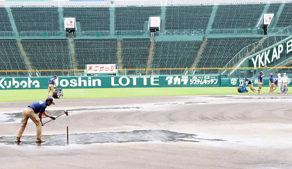 【画像・写真】甲子園第3試合開始で「阪神園芸さん」トレンド入り　“匠の技”にネット絶賛「田んぼを野球場にできる」