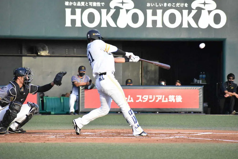 【画像・写真】ソフトB・上林復活アーチ　実戦復帰初打席で初球弾