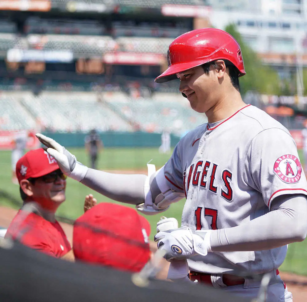 【画像・写真】エンゼルス・大谷　ベーブ・ルース生誕の地で初“レインボーショット”、今季3度目初回先頭弾が41号