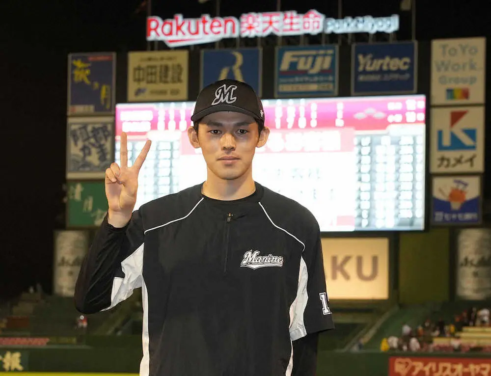【画像・写真】ロッテ佐々木朗　地元・東北での初登板初勝利に喜び「援護で楽に投げられた」　先頭打者弾の荻野貴にも感謝