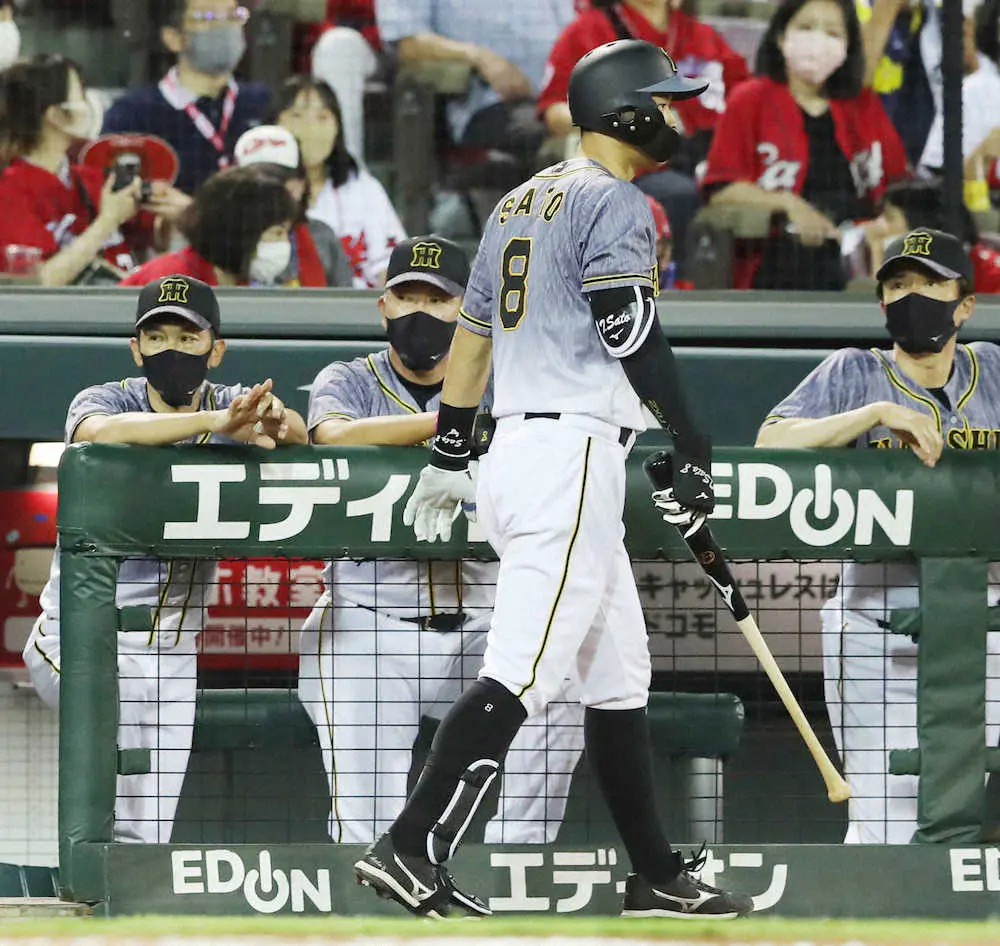 【画像・写真】阪神・佐藤輝に代打　29日先発落ちの可能性も　矢野監督「1年目。まだまだこれからの選手」