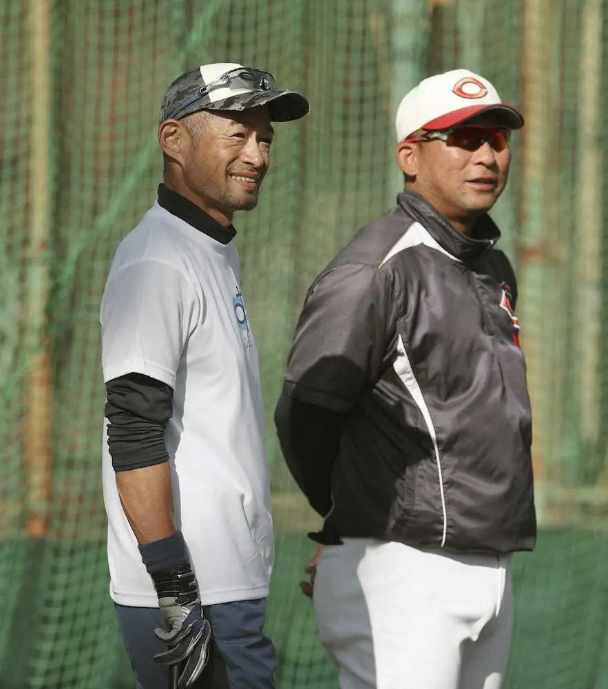 【画像・写真】智弁和歌山の中谷仁監督（右）とイチロー氏