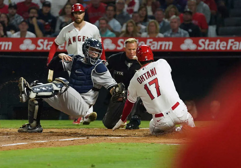 【画像・写真】大谷翔平　メジャー移籍後初の本盗！5回2死一、三塁から3走で快足披露　今季2度目の1試合2盗塁