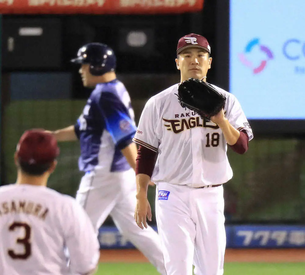 【画像・写真】楽天・マー君　8回4失点で石井監督の日米通算182勝並べず　8回に岡島が2点適時打で負け消した
