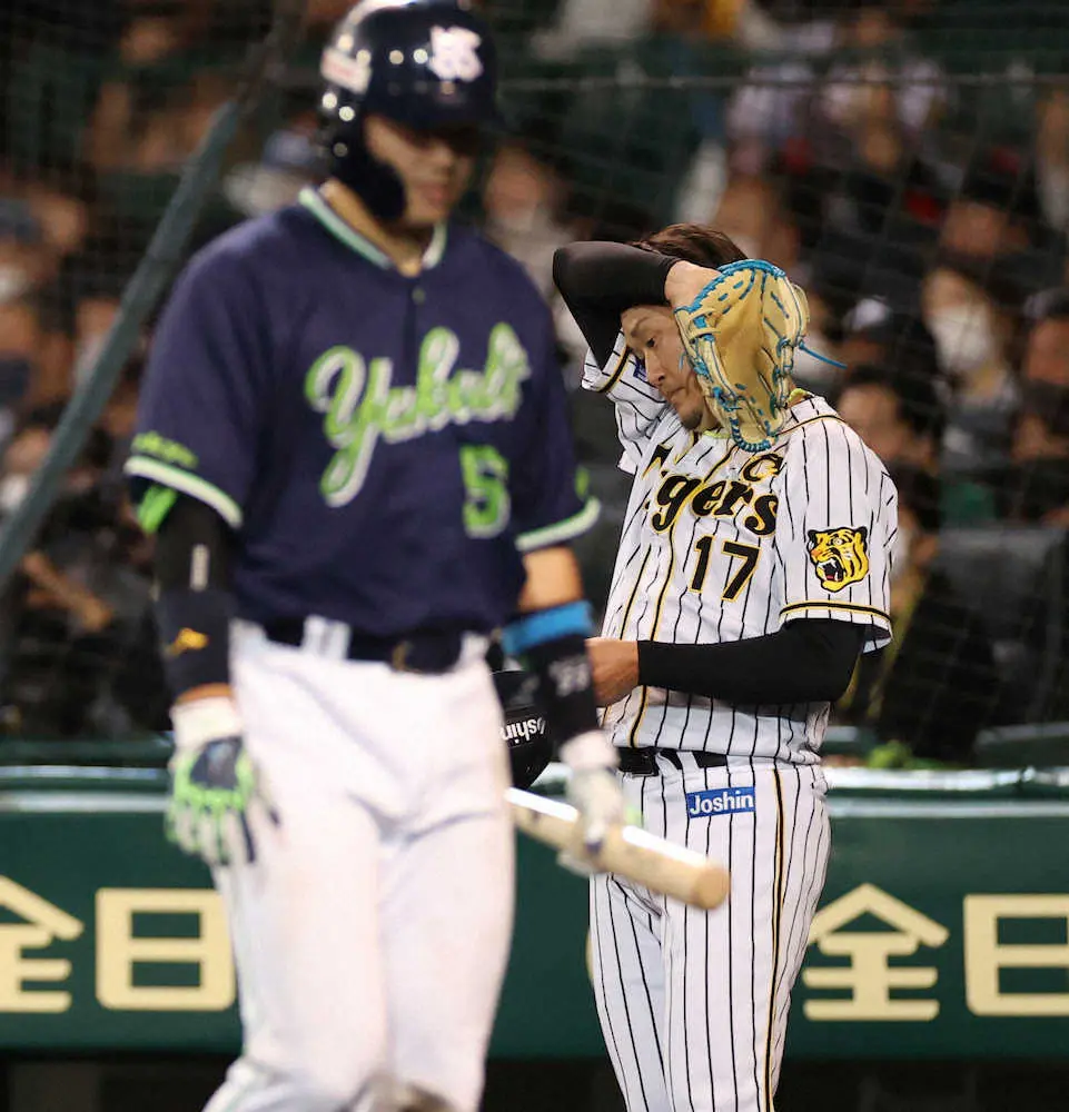 【画像・写真】阪神・岩貞　1回2/3を被安打5、4四死球で大量5失点　5試合連続無失点の好調さ、どこへ…