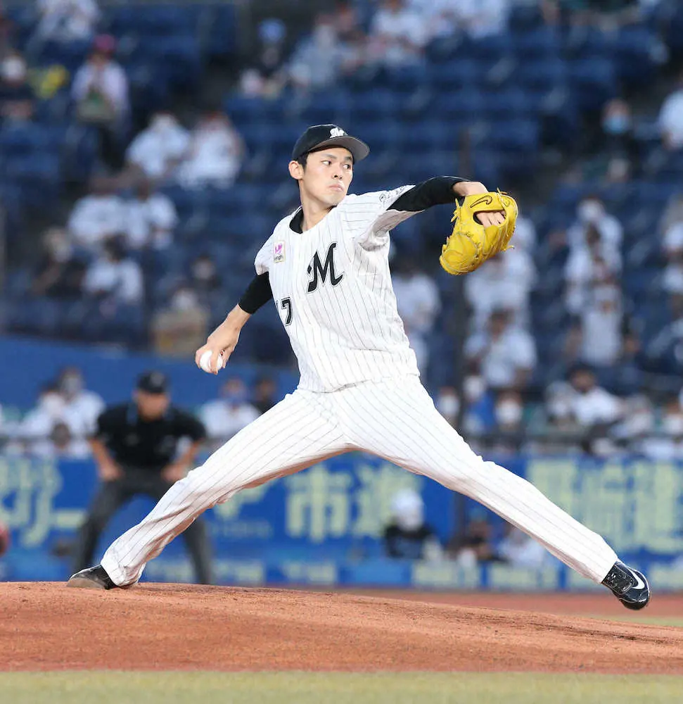 【画像・写真】ロッテ朗希、公式戦自己最速158キロを計測