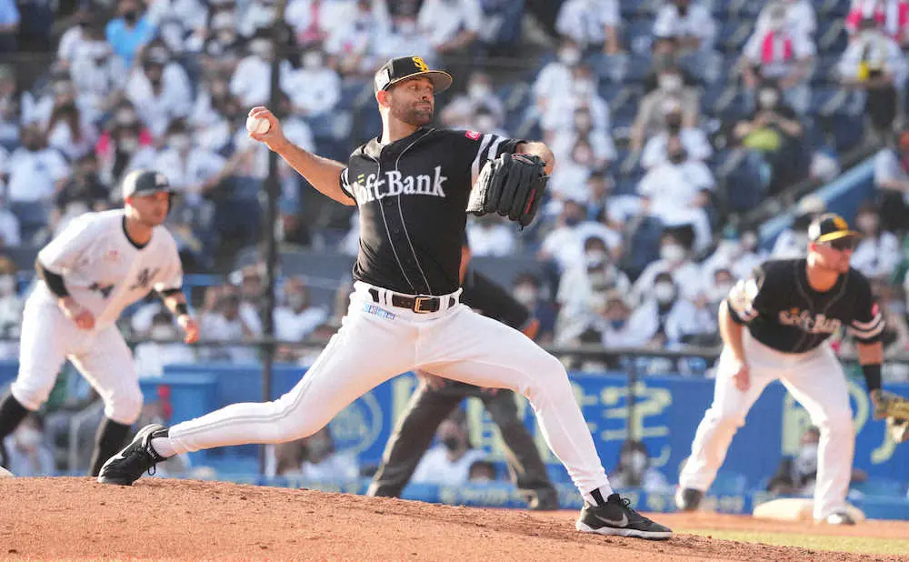 【画像・写真】ソフトB　マルティネスで3連勝CS2差　省エネ94球三塁踏ませず7回零封　2カ月ぶり星で鷹トップ8勝