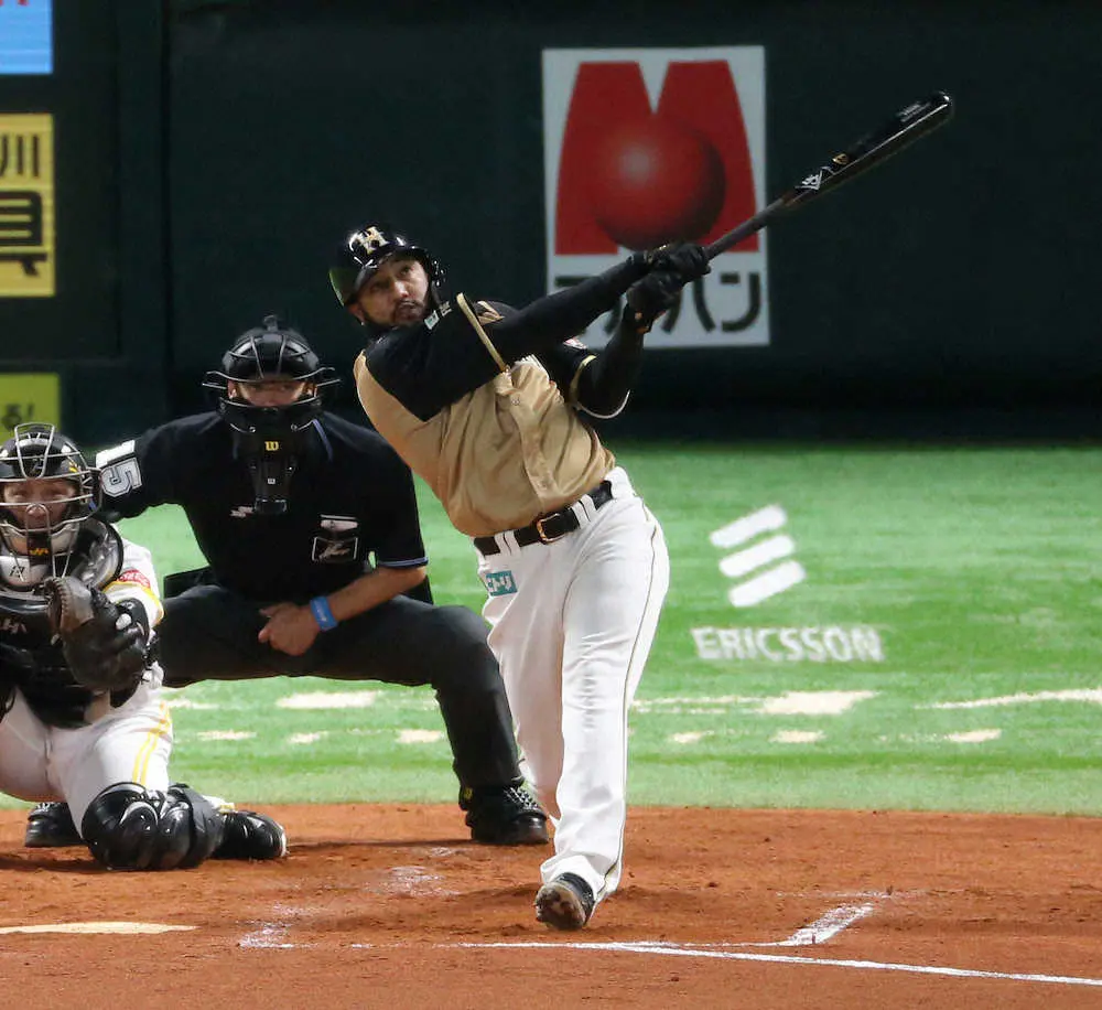 【画像・写真】日本ハムのR・ロドリゲス「ヤチパワー！」で4号　バット選びは“アミーゴ”谷内に相談