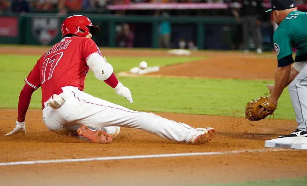 【画像・写真】大谷翔平　2三塁打で66年ぶり「45本塁打&20盗塁&6三塁打」！4試合13四球はメジャータイ