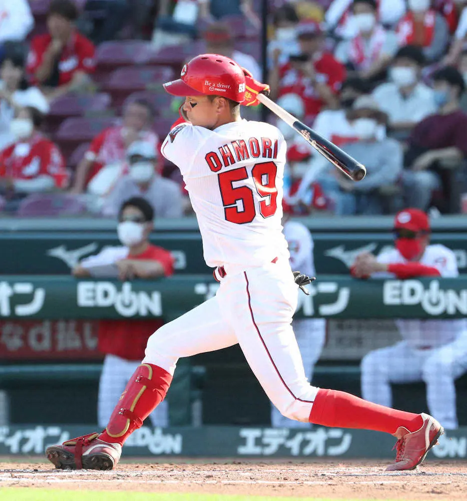 広島 大盛 1番定着へアピールの2安打 上本 羽月らと 争奪戦 真っただ中 譲らない気持ちで スポニチ Sponichi Annex 野球