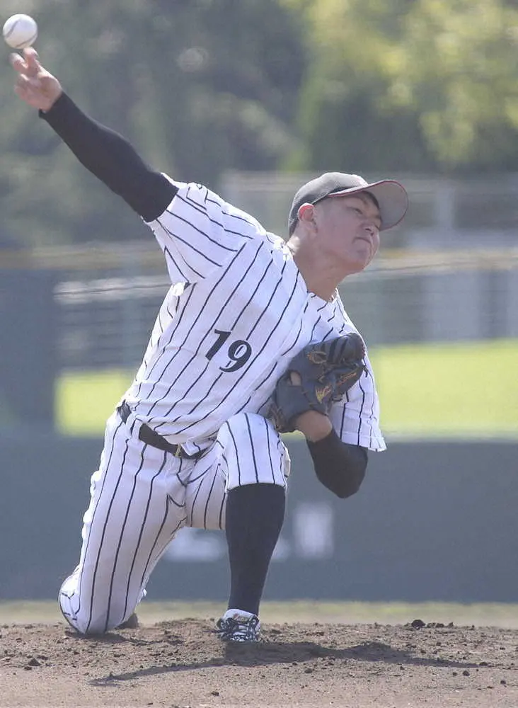 【画像・写真】＜三菱自動車倉敷オーシャンズ・JR西日本＞先発し力投する三菱自動車倉敷オーシャンズ・広畑敦也