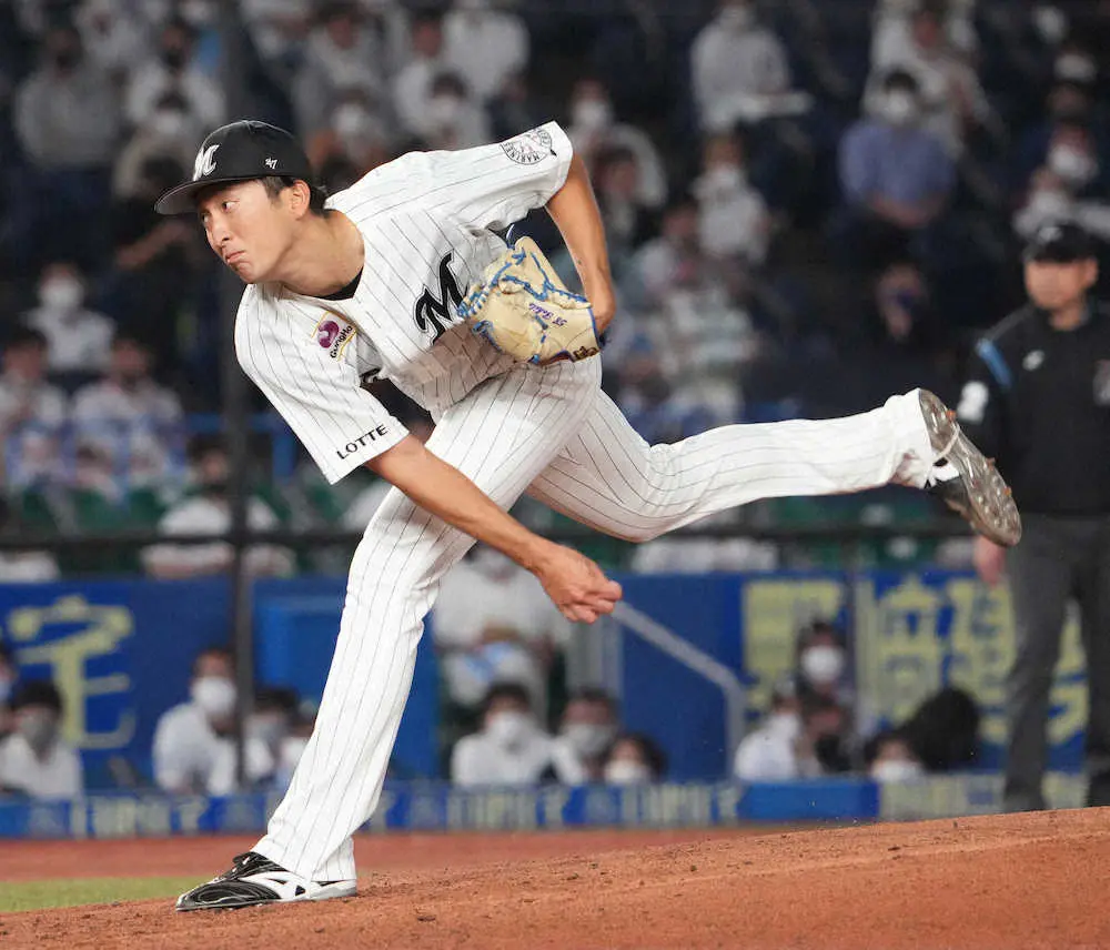 【画像・写真】ロッテ3連勝！河村が6回2失点で無傷4連勝　初回から荻野先頭弾＆マーティン復活弾で援護