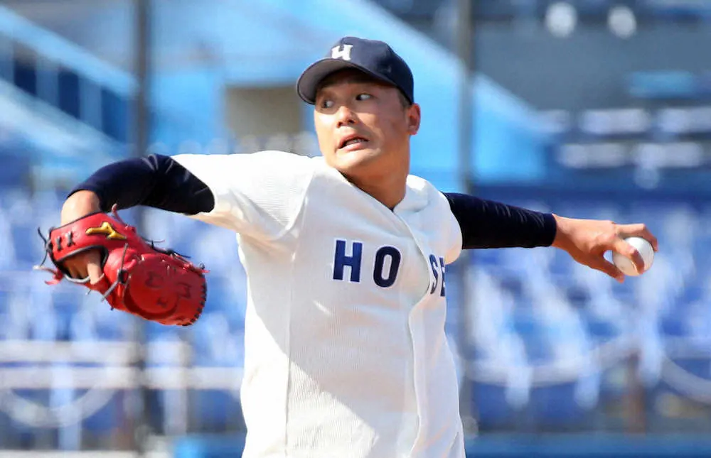 【画像・写真】法大・山下輝　DeNA単独指名か　今季初先発で黒星も潜在能力示した12Kアピール