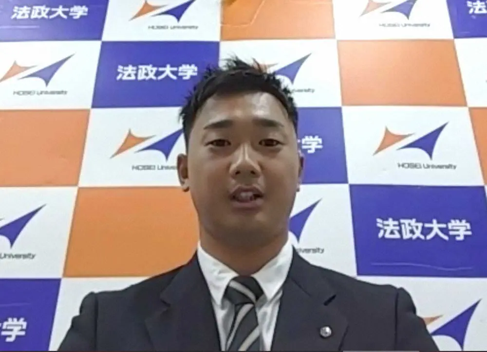 【画像・写真】ヤクルト 外れ1位で法大・山下の交渉権獲得　木更津総合出身は3年連続でドラフト指名