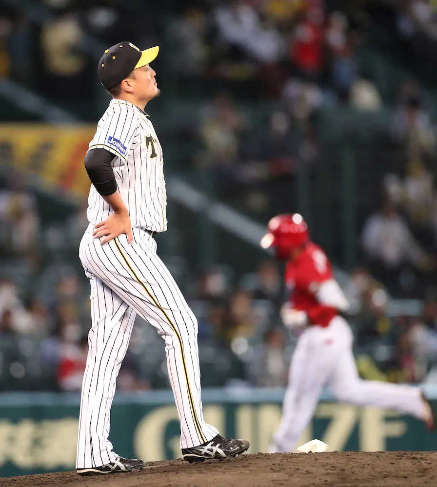 【画像・写真】阪神・秋山　警戒していた広島・誠也に今季3本目の被弾許す…4回までソロ3被弾、5回3失点で降板