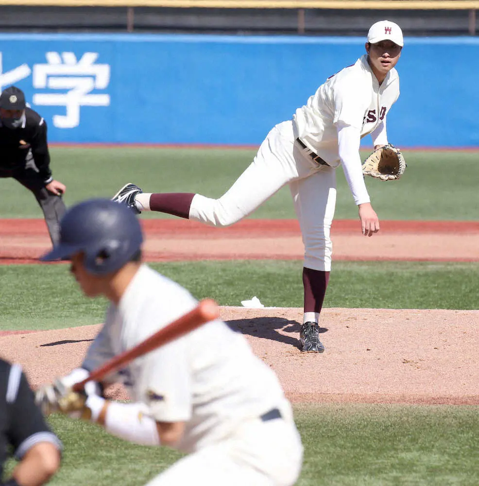 楽天ドラ6右腕がまた完封 早大 西垣雅矢が30イニング無失点に 相手をよく見て投げられている スポニチ Sponichi Annex 野球