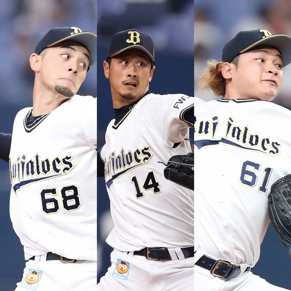 【画像・写真】オリックスから戦力外通告を受けた（左から）鈴木優、吉田一、榊原