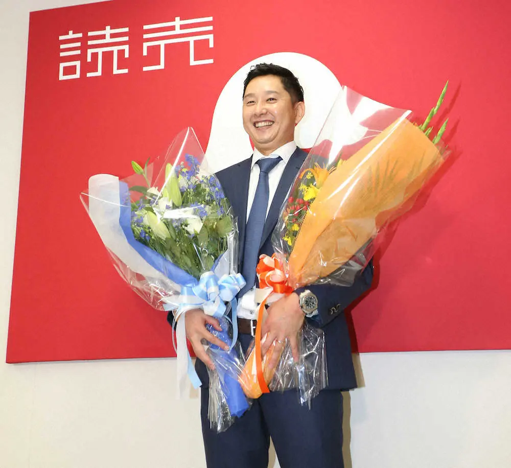 【画像・写真】巨人・野上が引退会見「もう悔いはなくなりました」　妻で元モーニング娘。の梨華さんにも感謝