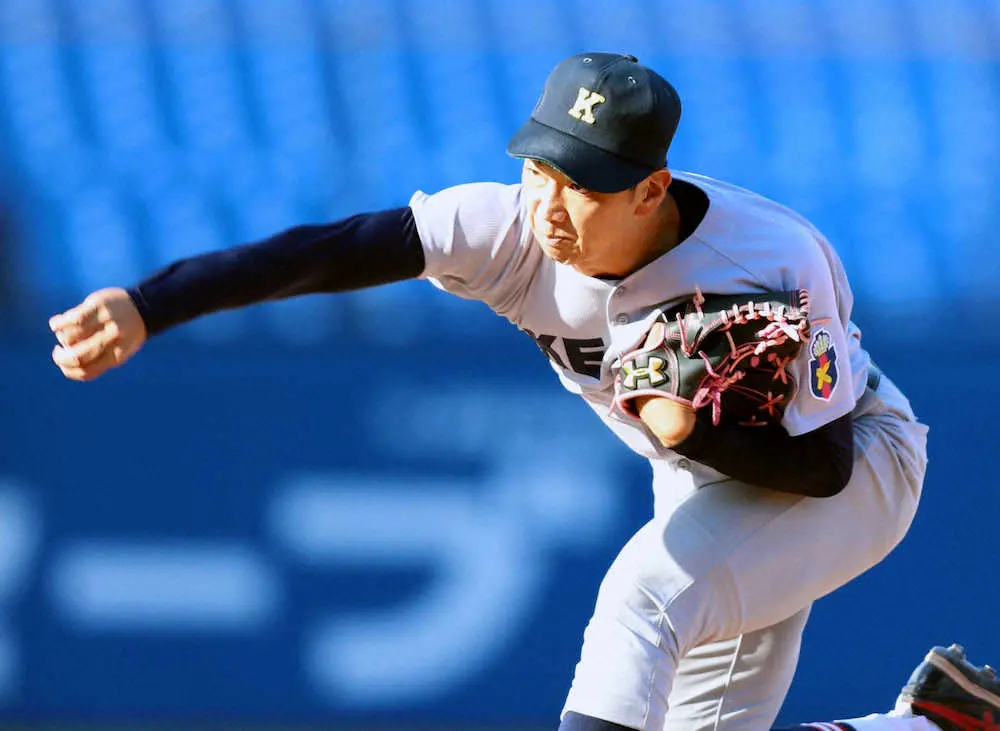 【画像・写真】慶大の2年生右腕・谷村然が7回11K「今はコントロール優先で」