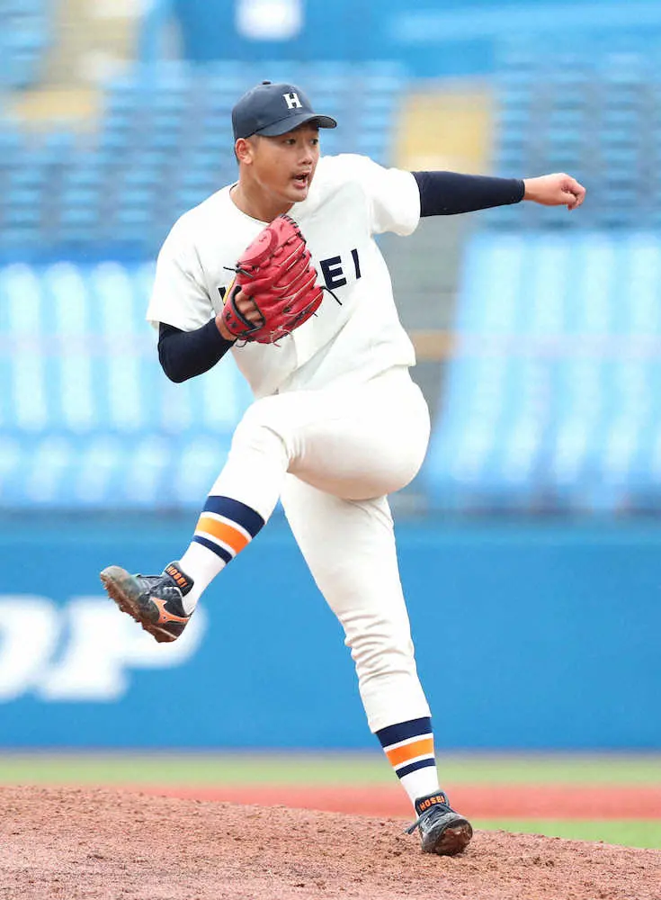 【画像・写真】ヤクルト・ドラ1の法大・山下　左尺骨近位を疲労骨折