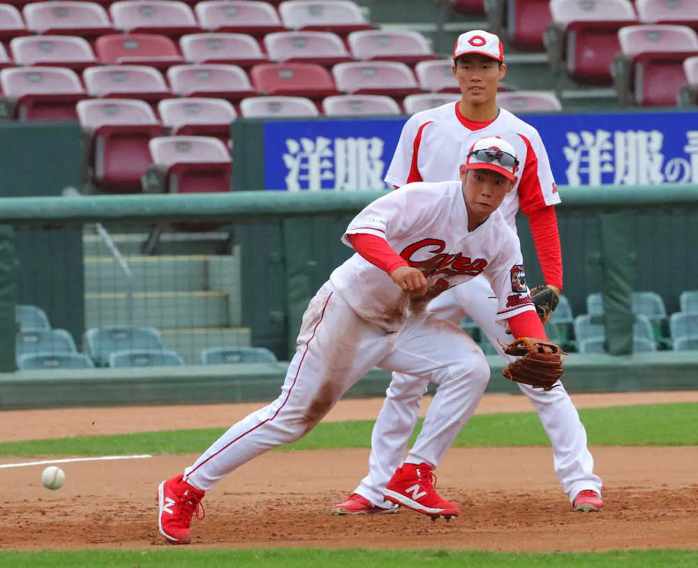 【画像・写真】広島・坂倉　三塁挑戦!捕手と一塁との三刀流で持ち味の強打生かす「言われたところで頑張るだけです」