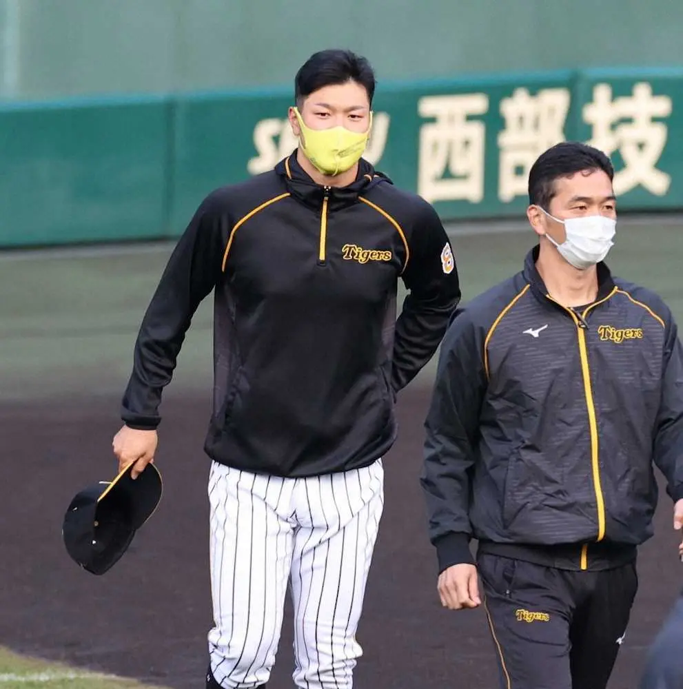 【画像・写真】阪神・佐藤輝　シーズン中からの左膝痛で秋季練習は一部別メニュー調整に　来季に向け万全の状態整える