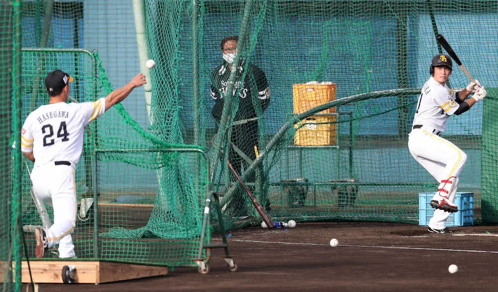 【画像・写真】ソフトB・栗原「24」継承　長谷川コーチ超えへ「199安打目指します」　