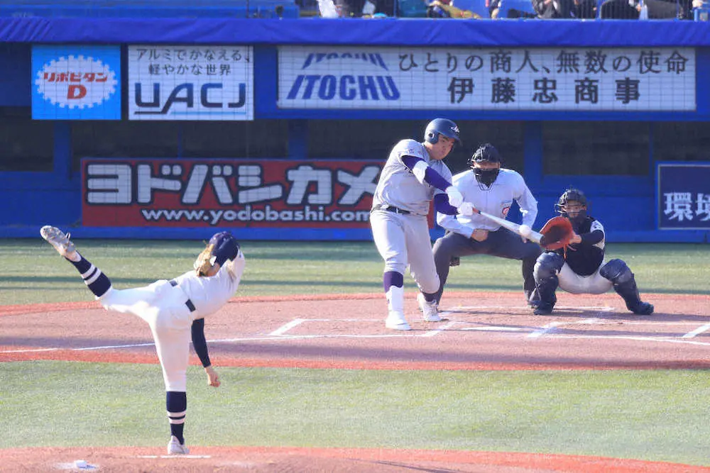 【画像・写真】花巻東の怪物1年生　佐々木麟太郎が神宮初打席で豪快アーチ48号
