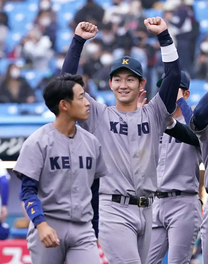【画像・写真】慶大4強進出　ソフトバンク・ドラ2正木「目標にしていた」逆方向へ本塁打