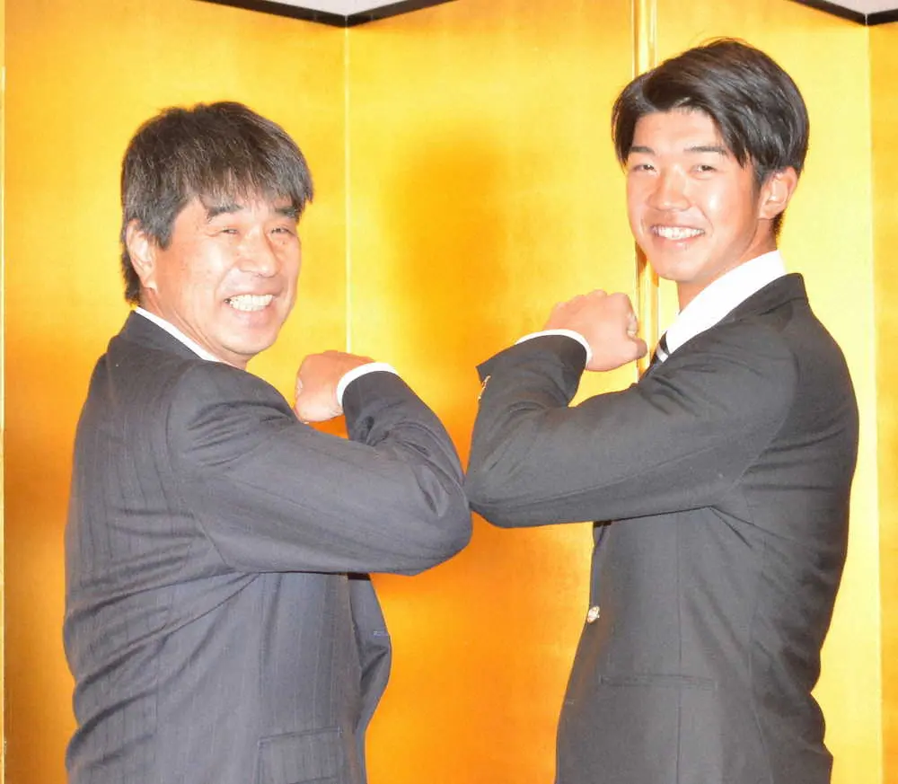 【画像・写真】DeNAドラ6　神奈川大・梶原が仮契約　ラーメントレで体重増だ！