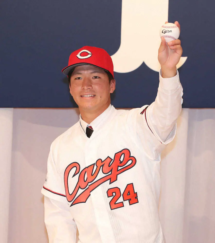 【画像・写真】広島　ドラ1黒原「自分の持ち味は自分に厳しく向き合えるところ」　新入団会見から一問一答