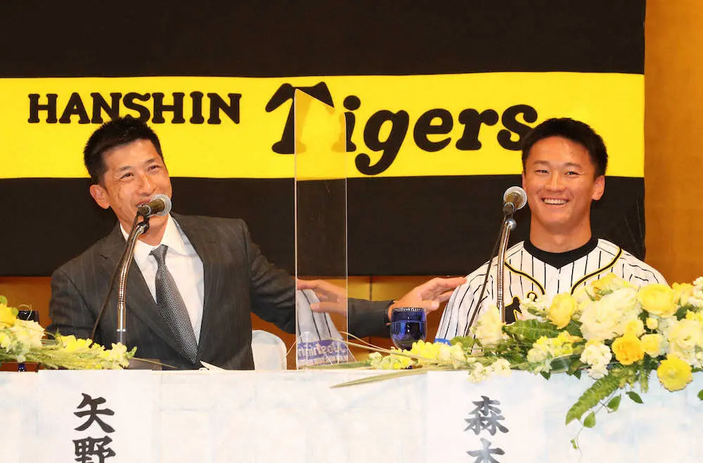 【画像・写真】阪神・矢野監督　ドラ1森木の初インタビューを「98点」と採点　新入団会見での頼もしい発言にニッコリ