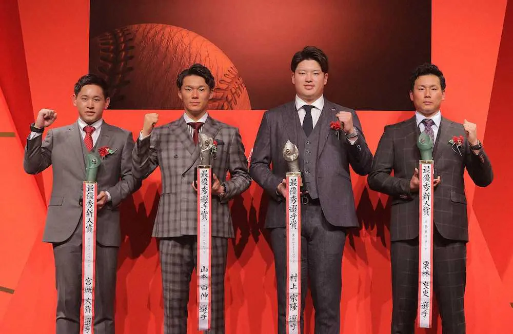 【画像・写真】MVPの全投票結果　セはヤクルト、パはオリックスが上位独占　村上、山本ともに圧倒的な得票数