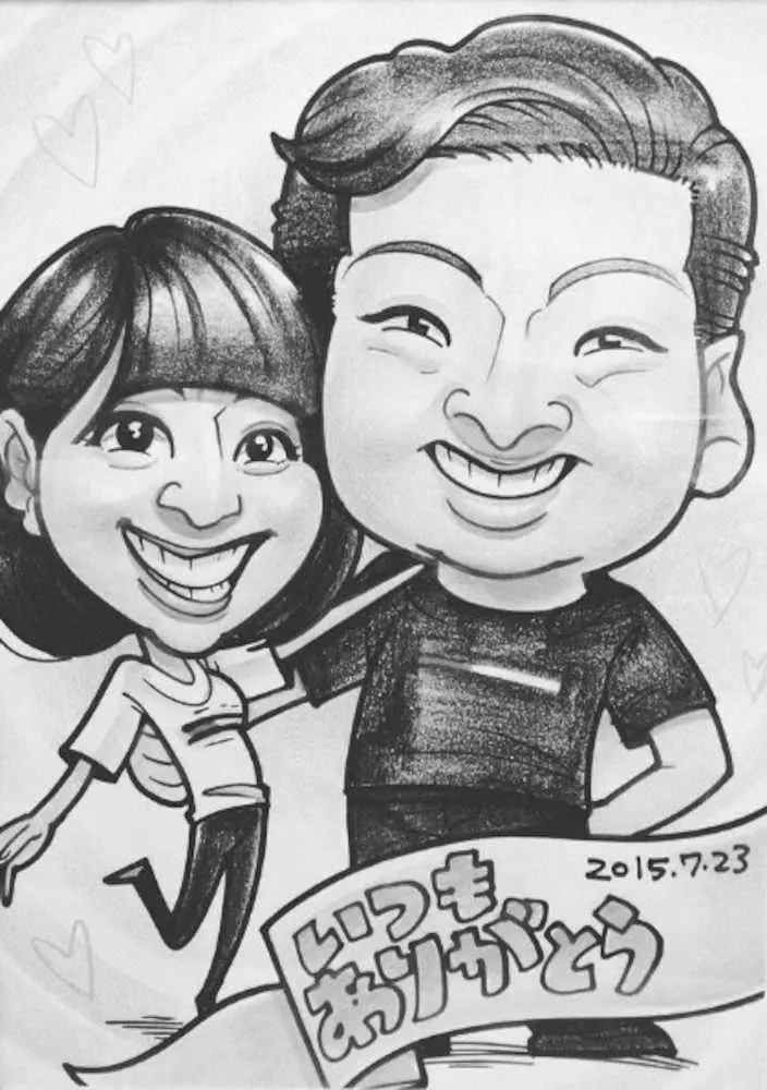 結婚を発表したオリックス・小木田がインスタに投稿した2人のイラスト（本人インスタグラムより）