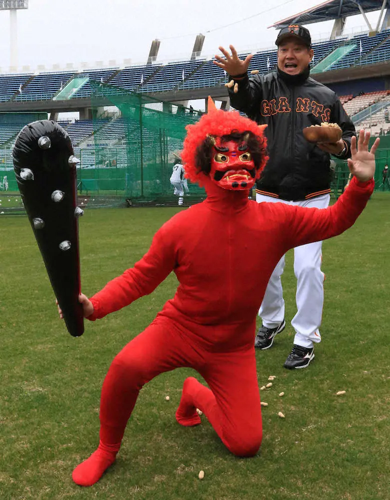 【画像・写真】巨人・原監督　平和な日常戻ること願いつつ「こんちくしょう。コロナめ！」笑顔で鬼退治