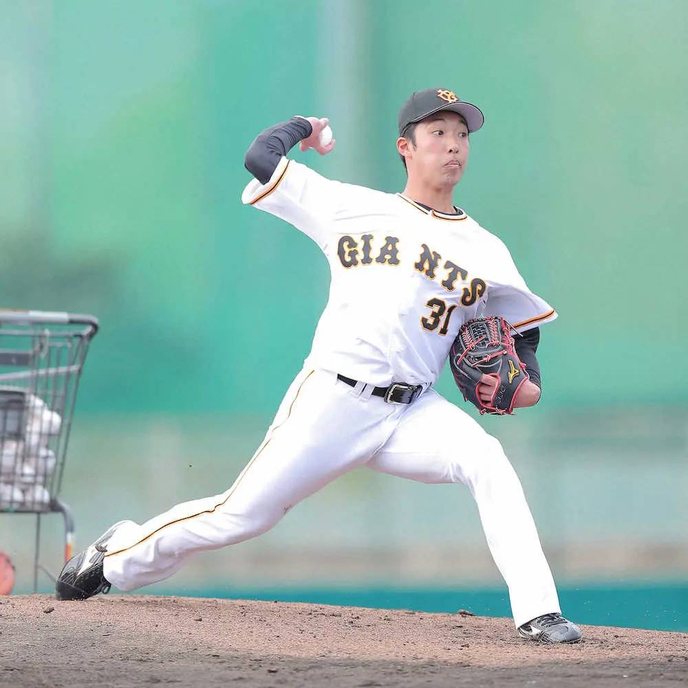 【画像・写真】巨人ルーキー・山田＆赤星　初めて打者相手に投球、ともに好感触