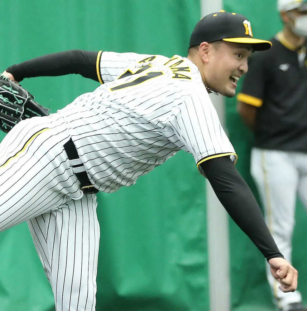 【画像・写真】阪神・秋山が今春初の100球超えの投げ込み　“ひねりフォーム”も着々