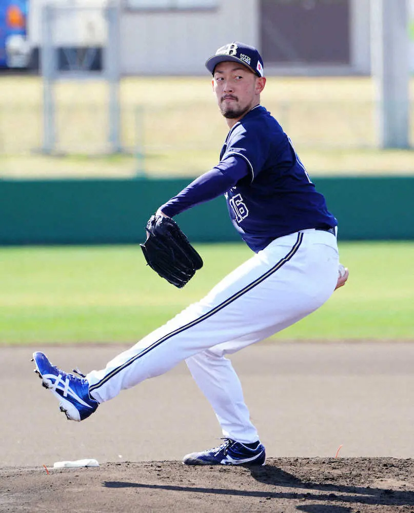 【画像・写真】＜オリックスキャンプ＞ライブバッティングピッチャーとして登板した平野佳（撮影・井垣　忠夫）