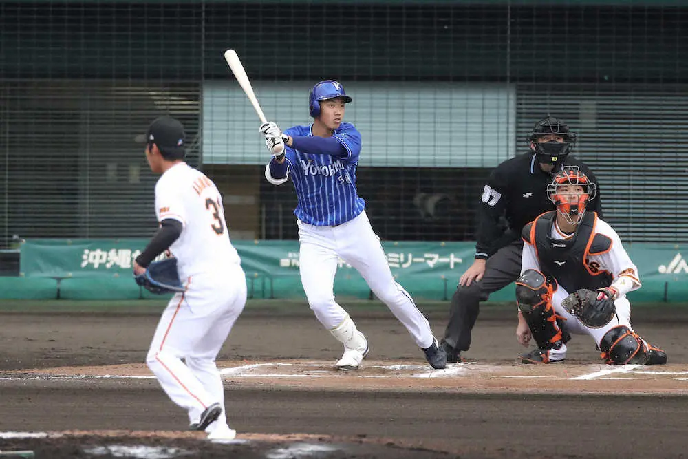 【画像・写真】DeNAドラ6・梶原、左前ポテンで「手を抜かず」三塁打　存在感増す「カジータ」