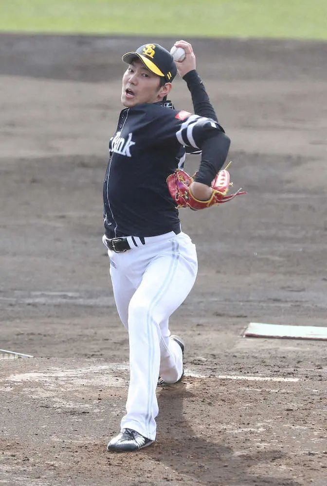 【画像・写真】ソフトバンク・石川　マッチ斬りに「イメージと一致する球が多かった」　安定の2回無安打無失点　