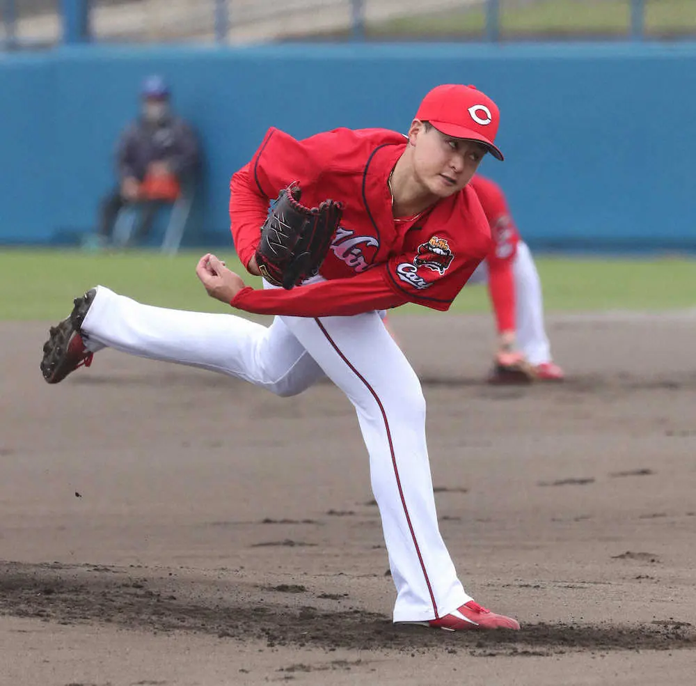 【画像・写真】広島ドラ2・森　3回1失点「我慢」のデビュー　被安打5本も無四球で制球力アピール