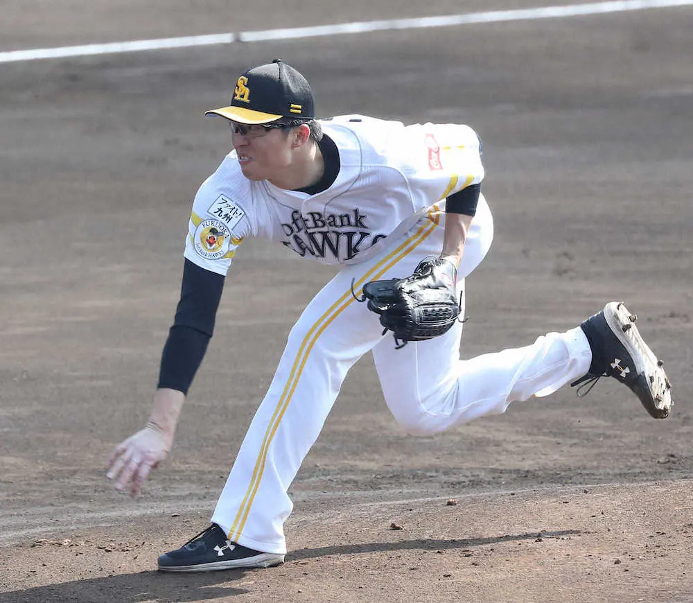 【画像・写真】＜練習試合　ソ・西＞先発し2回無失点の田中正（撮影・岡田　丈靖）