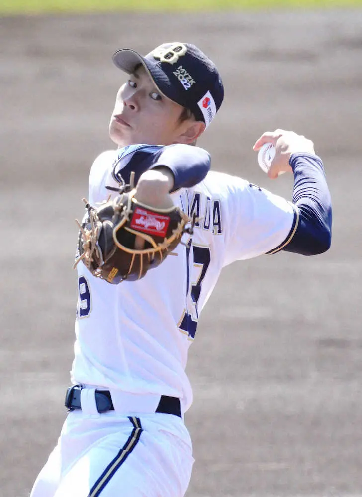【画像・写真】＜球春みやざきB×L＞オリックス先発・山岡泰輔ピッチング（撮影・井垣　忠夫）