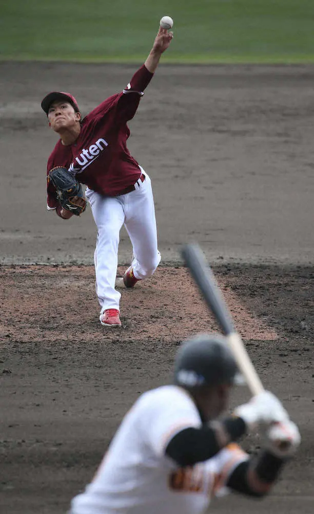 【画像・写真】楽天・早川が3回完全　初実戦で快投　スライダーも試投「もっと鋭く曲がってほしい」