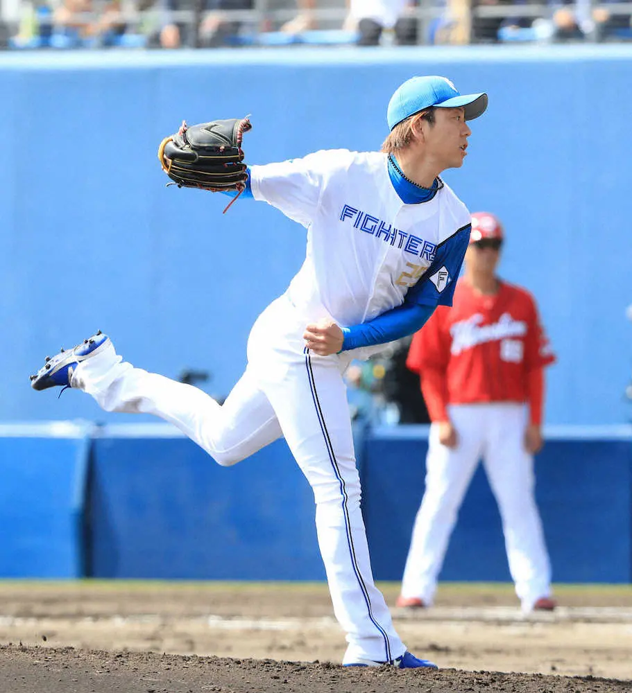 【画像・写真】日本ハム・宮西　実戦初マウンドで1回1失点　育成新人捕手の「教育役」として「配球は好きなように」