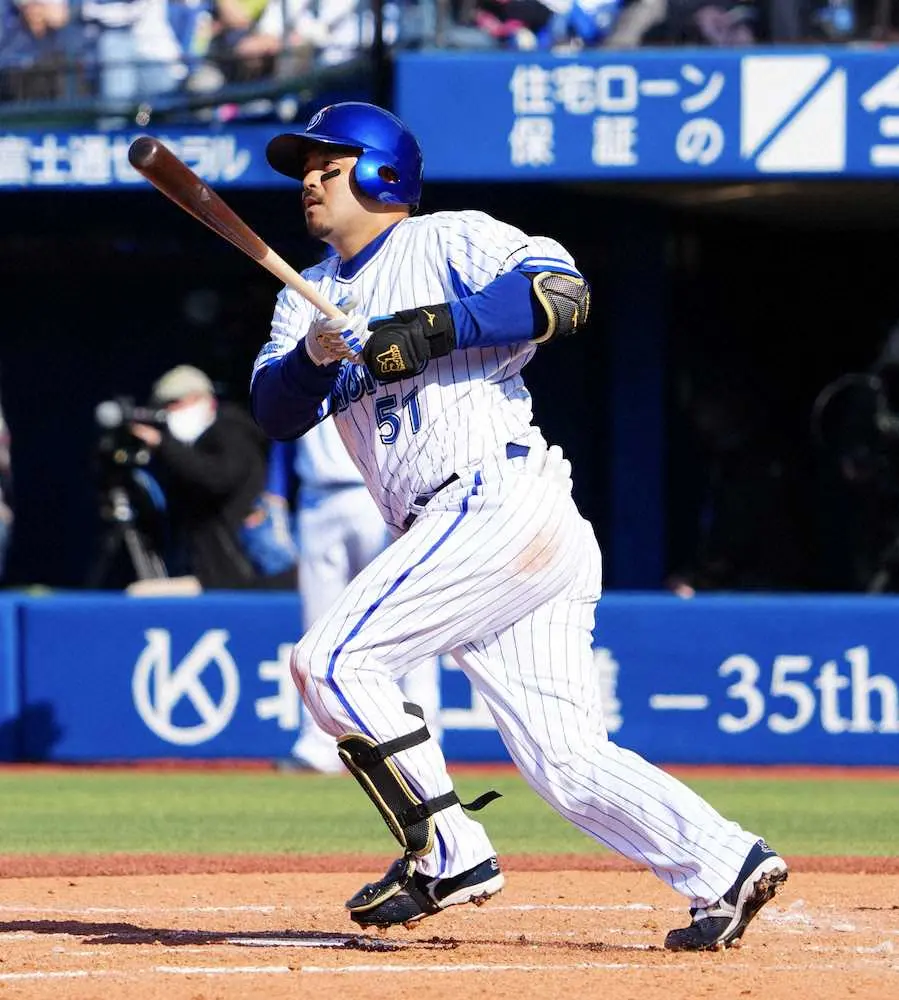 【画像・写真】DeNA　宮崎が3回に適時打　オープン戦打率・714と絶好調