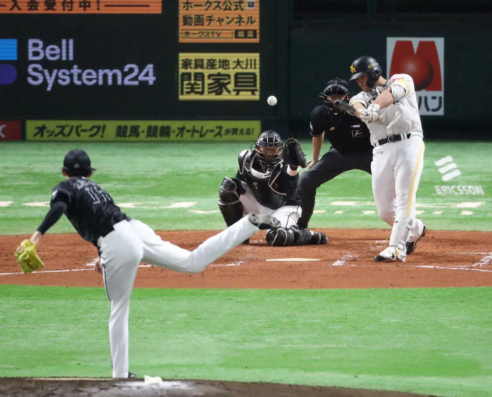 【画像・写真】ソフトバンク・リチャード　161キロ撃ち「コンパクトに打てました」レギュラー争い巻き返す