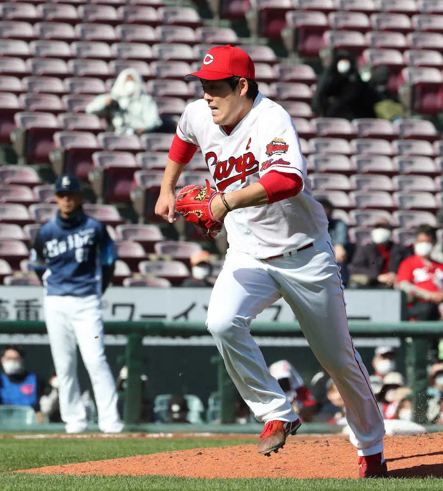 【画像・写真】広島・九里　粘投4回1失点も自己採点は激辛「収穫は全くない。直球や変化球の精度を上げないと」